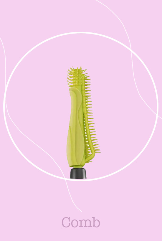 Arten von Mascara-Stäben: Comb Mascara Brush