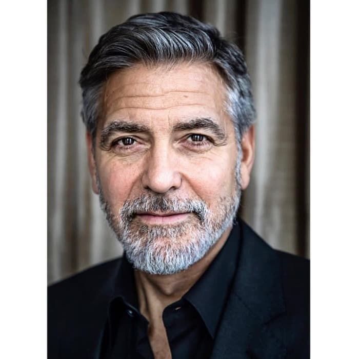 George Clooney Frisur mit Salz und Pfeffer
