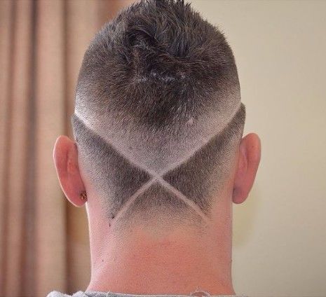 Kurze Mohawk-Frisuren mit X-Pattern