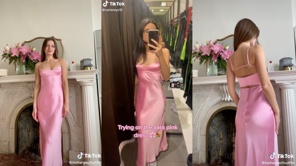 Move Over, Butt-Lift Leggings, The Pink Dress From Zara Is Here to Take Your TikTok Crown