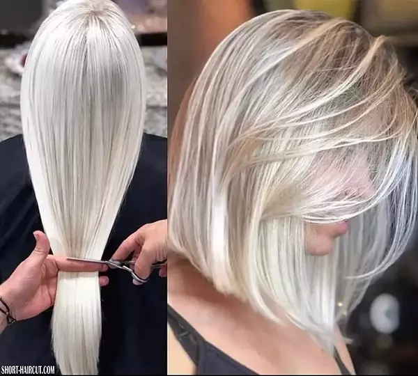 Kurze blonde Balayage-Haarfarbe 2022