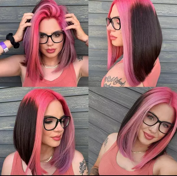 Kurzes rosa Haar