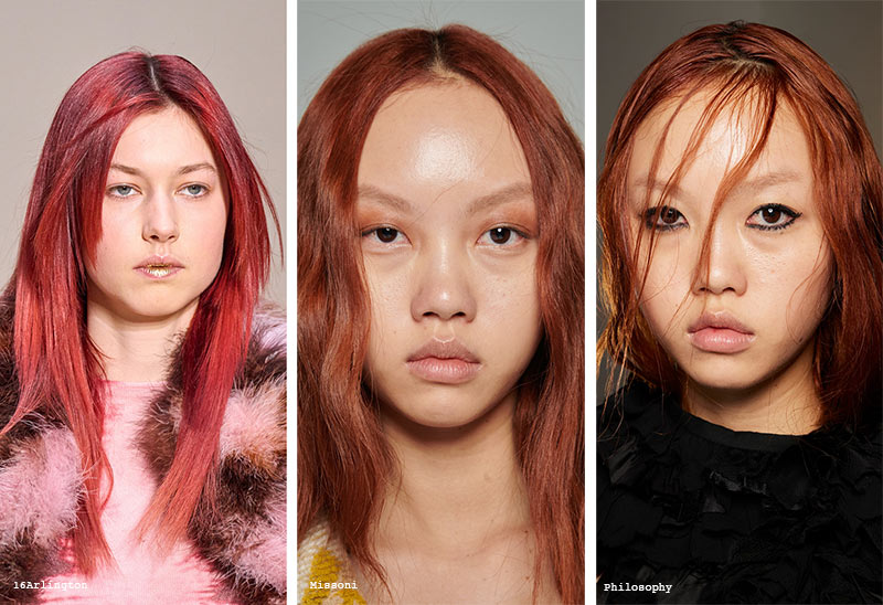 Herbst/Winter 2022-2023 Frisurentrends: Rote Haarfarben