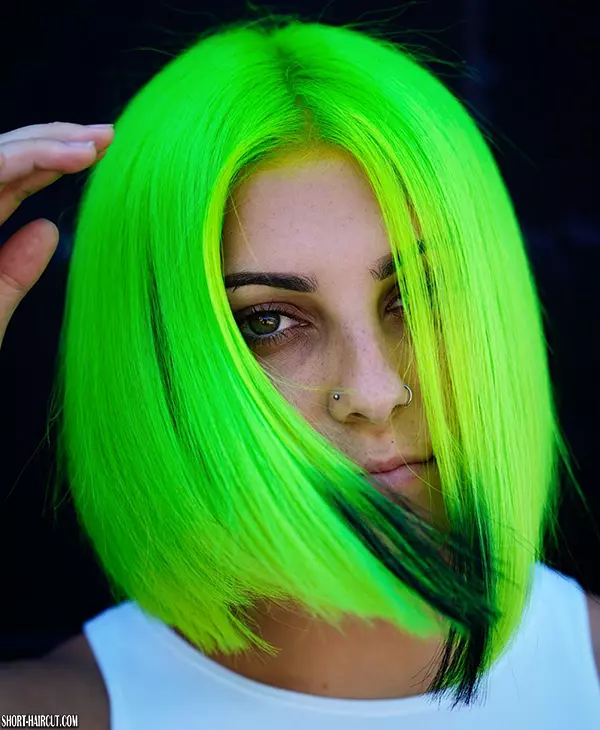 Grünes Bob-Haar
