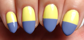 Blaue und gelbe Nägel