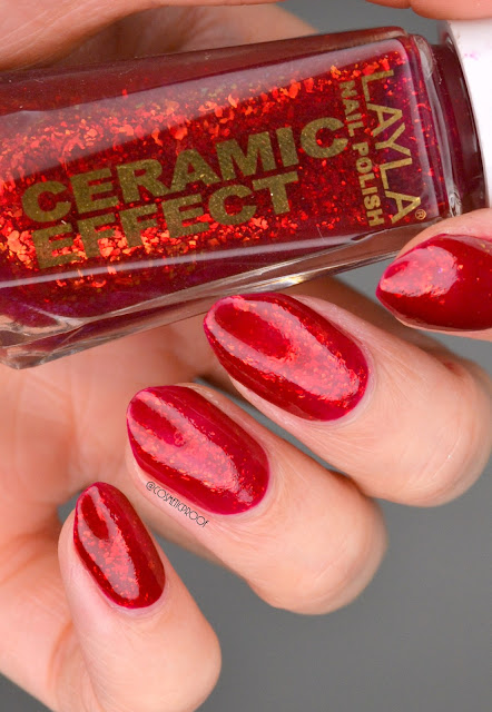 Layla Ceramic Effect Red Jelly Flakie CE53 Swatch