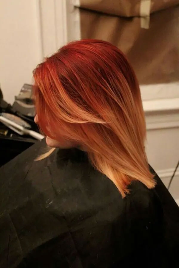 Kurzes Haar Rot Ombre