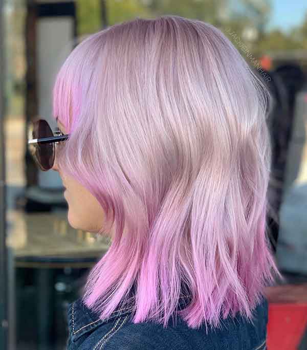 Kurzes blondes rosa Haar