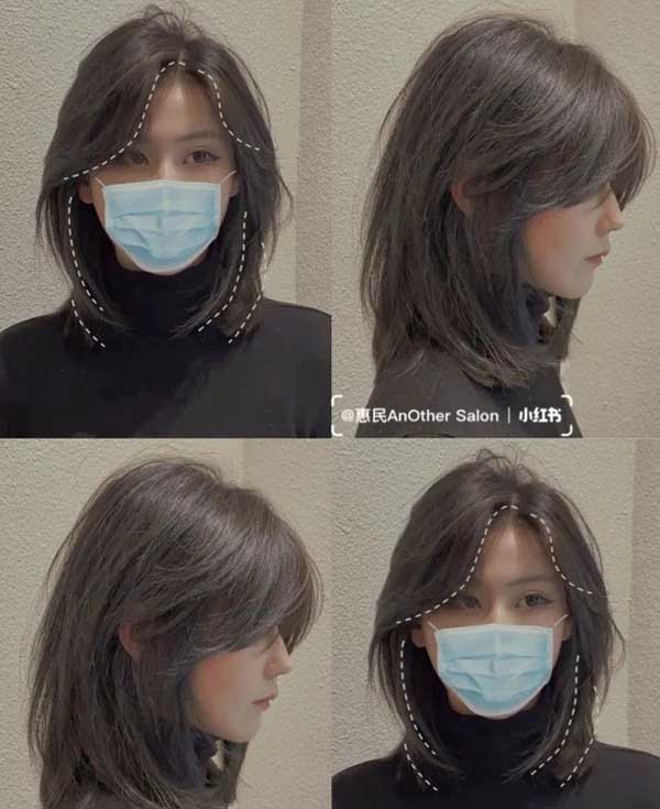 Koreanischer langer Bob-Haarschnitt