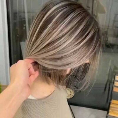 Brown Bob With Highlights