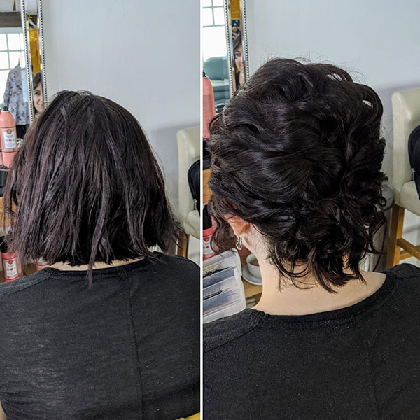 Abschlussball-Frisuren für kurzes lockiges Haar