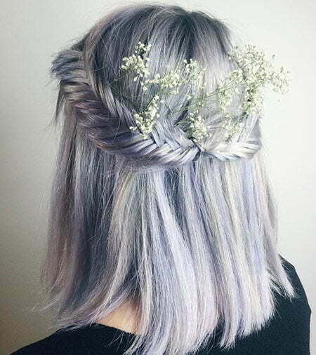 Lavendel Haarfarbe, Haar halbkurz 40