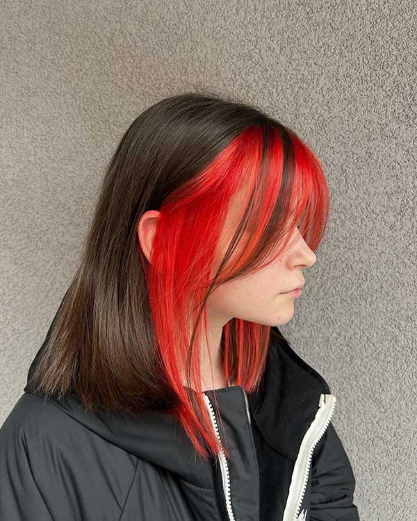 Zweifarbige rote Frisuren