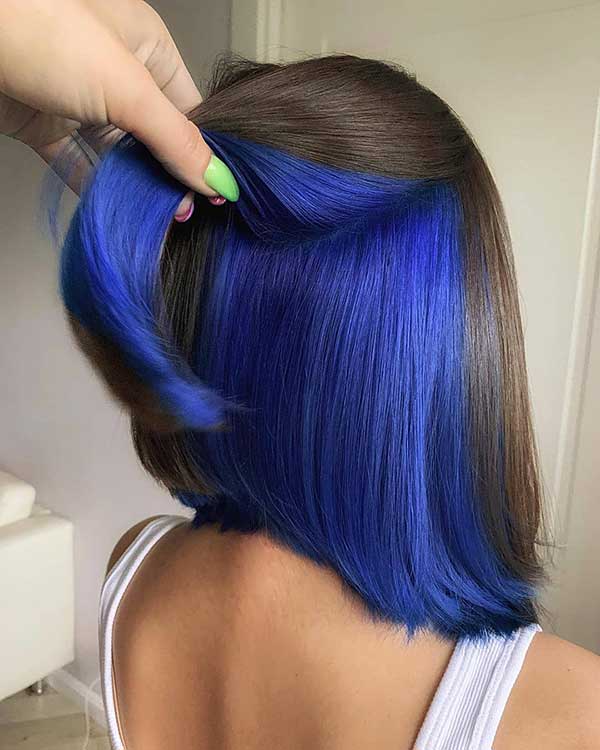 Blue Bob Hair