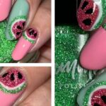 ehmkay Nägel: Reflektierende Wassermelonen-Nagelkunst
