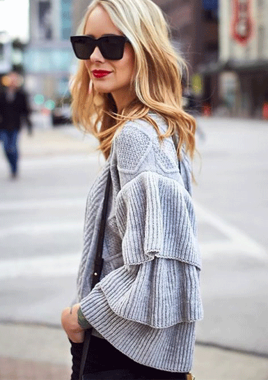 What to Wear Ruffle Sweater For This Fall