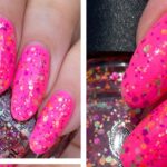 Neonrosa Barbie inspirierte Nagelkunst