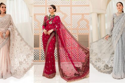 Latest Pakistani Saree Designs Collection by Maria