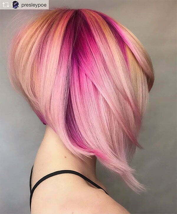 Heiße kurze rosa Frisuren