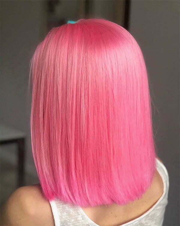 kurze haarschnitte rosa haare
