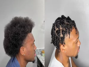 Hinzufügen von Haaren zu zwei Strähnen für Männer
