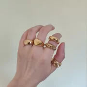 Goldkuppelring, klobiger Ring, 18 Karat vergoldet