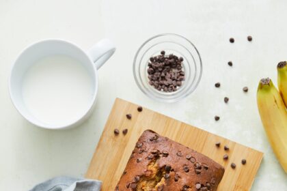 Banana Bread with Chocolate Chips featured top shot