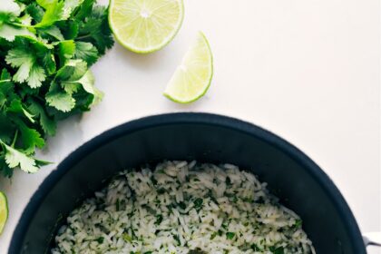 Cilantro Lime Rice in the pot ready to be served.