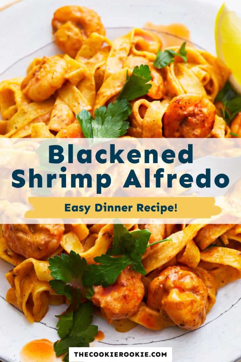 Einfaches Abendessenrezept für geschwärzte Garnelen Alfredo.